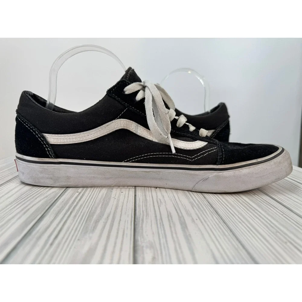 Vans Old Skool Black White‎ Suede Canvas Skate Shoes Low Top Sneakers Men's 13